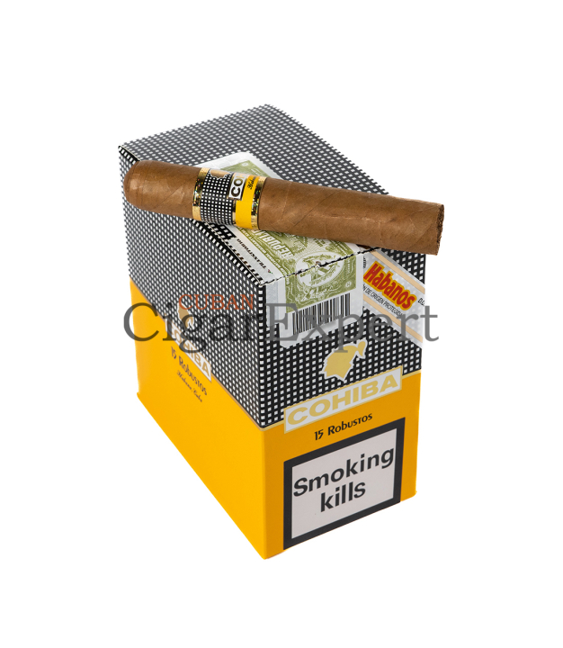 Expert Cohiba Robustos Box 5x3 Cigar on top